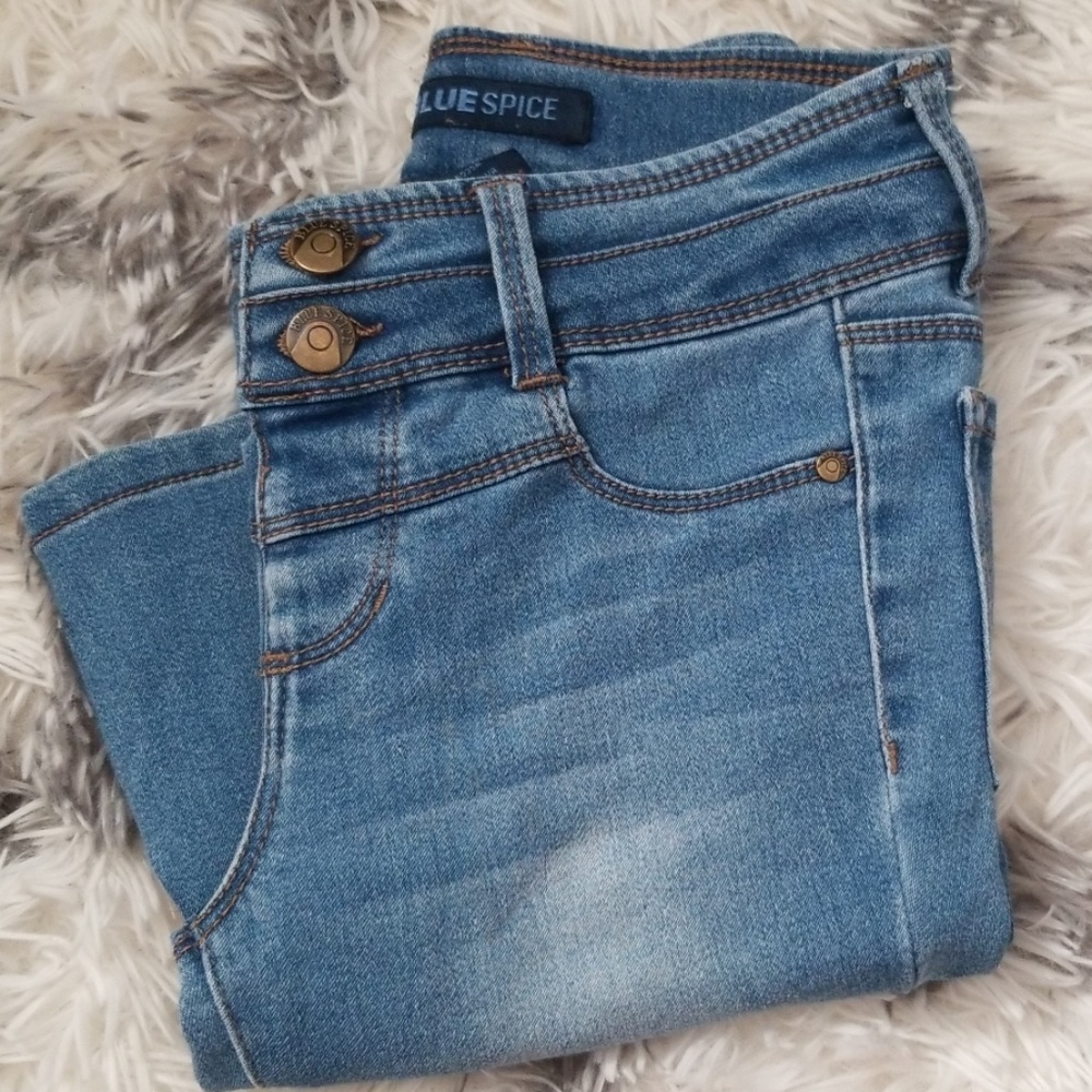 Blue spice skinny jeans